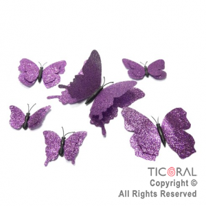 MARIPOSA PARA TORTAS GIBREADO VIOLETA X 6 UNIDADES